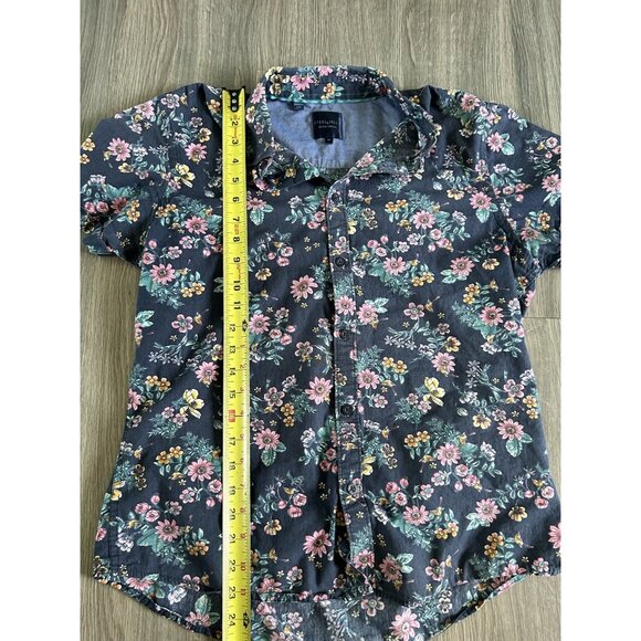 Steel & Jelly British Design Men’s Size Medium Floral Button Down Shirt Collar - Picture 3 of 7